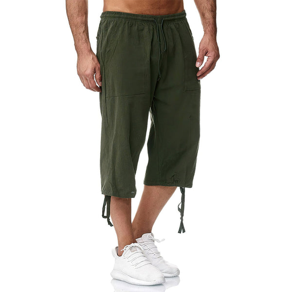 Men's Cotton Linen Cropped Casual Pants Linen Men's Clothes