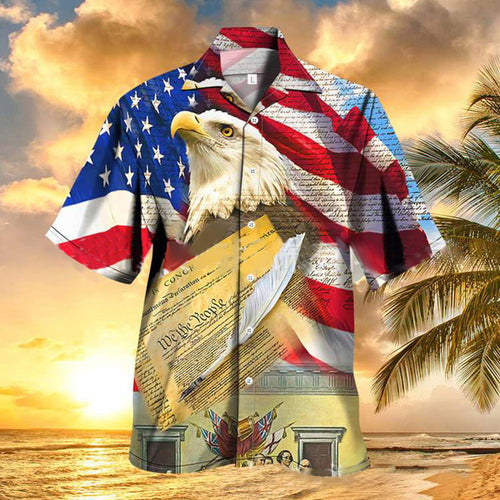 4th of July Men's Patriotic Hawaiian Shirt Independence Day Shirts