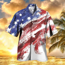Mens Patriotic Hawaiian Shirt Casual Breathable Short Sleeve Vintage Hawaiian Shirt