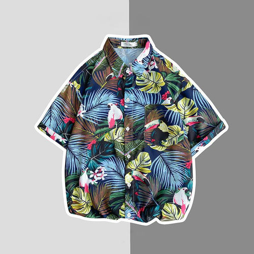 Retro Hawaiian Shirt All-match Leaf Style Clothing