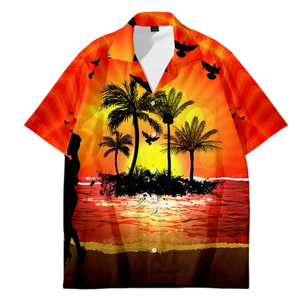 Summer Hawaiian Shirt All-match Trend Beach Scenery Clothing