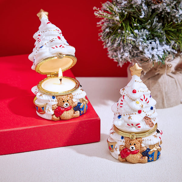 Ceramic Handmade Scented Candle Soy Wax Candle Christmas Gift - Santa Claus and Gingerbread Man