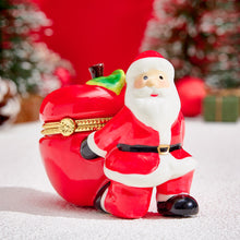 Ceramic Handmade Scented Candle Soy Wax Candle Christmas Gift - Santa Claus with an Apple