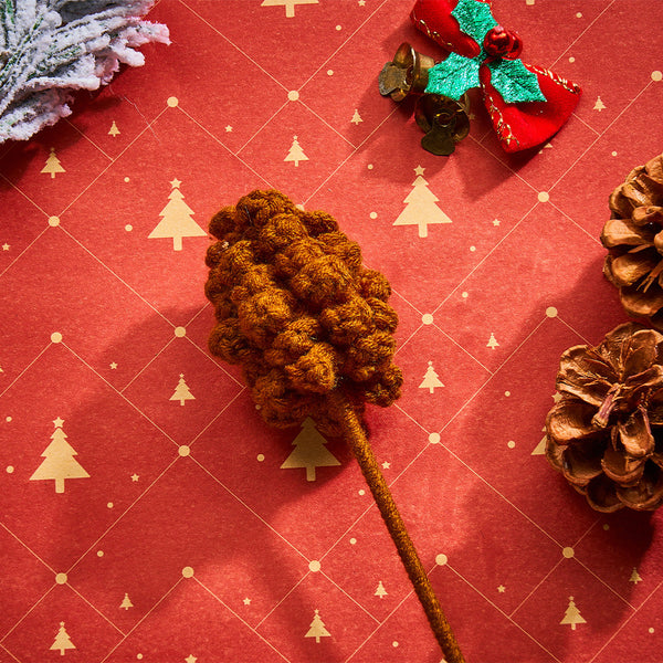 Christmas Crochet Flower Handmade Santa Claus Pine Nut Cotton Knitted Flower Christmas Day Gift