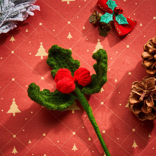 Christmas Crochet Flower Handmade Santa Claus Pine Nut Cotton Knitted Flower Christmas Day Gift