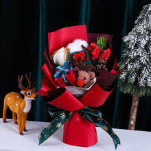 Christmas Plush Doll Bear Bouquet Romantic Toy Soap Flower Christmas Day Gift