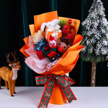 Christmas Plush Doll Bear Bouquet Romantic Toy Soap Flower Christmas Day Gift