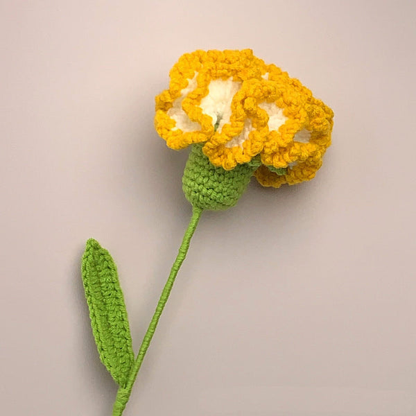 Carnation Crochet Flower Handmade Knitted Flower Gift for Lover Graduation Gift