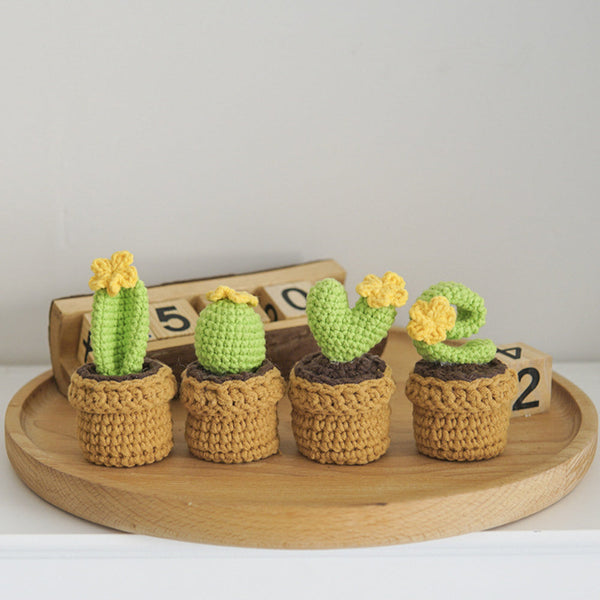 Love Handmade Crochet Completed Hand Woven Knitted Potted Plants Gift for Handicraft Lover - SantaSocks