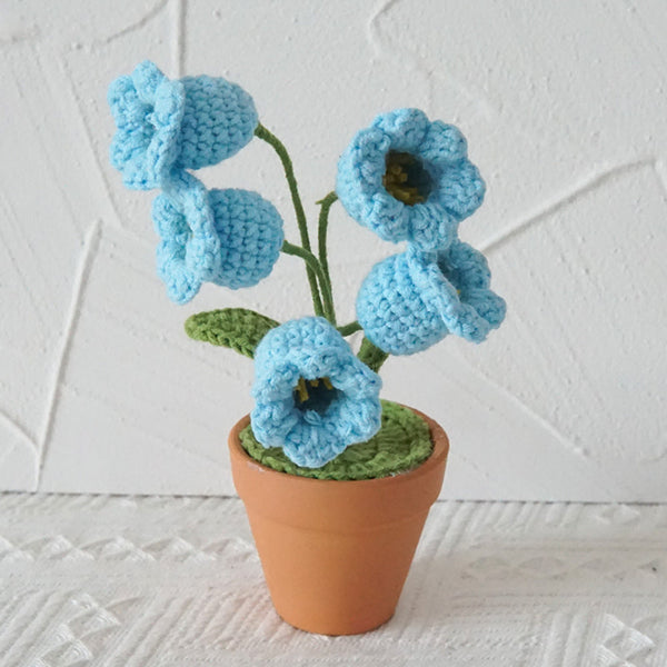 Lily of the Valley Potted Plants Completed Hand Woven Knitted Potted Plants Gift for Handicraft Lover - SantaSocks