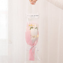 Crochet Flowers Bouquet Handmade Knitted Tulip Carnation Bouquet with Light Strip Gift for Her Graduation Gift