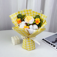 Crochet Flowers Bouquet Handmade Knitted Rose Cotton and Daisy Bouquet Gift for Her Graduation Gift