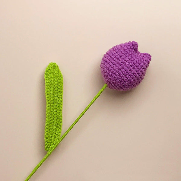 Crochet Flowers Three-Dimensional Tulip Handmade Knitted Gift for Her Graduation Gift