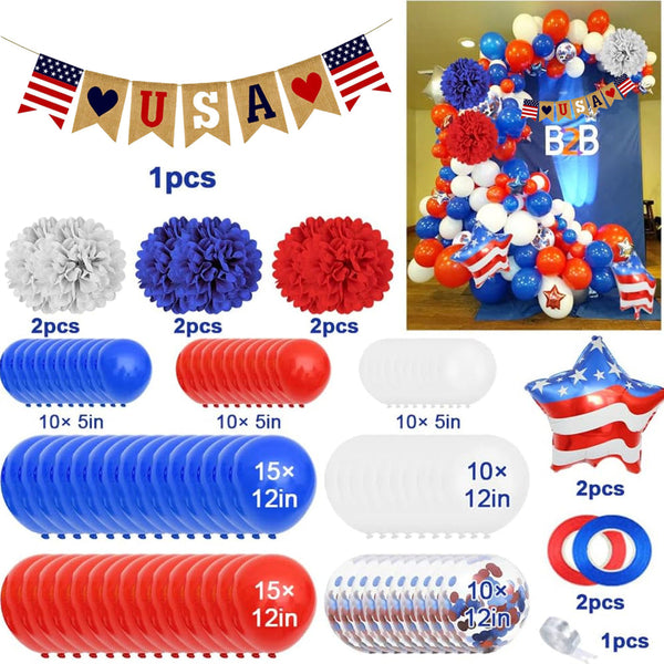 4th of July Balloons Kits Patriotic Independence Day Balloons Party Supplies - SantaSocks