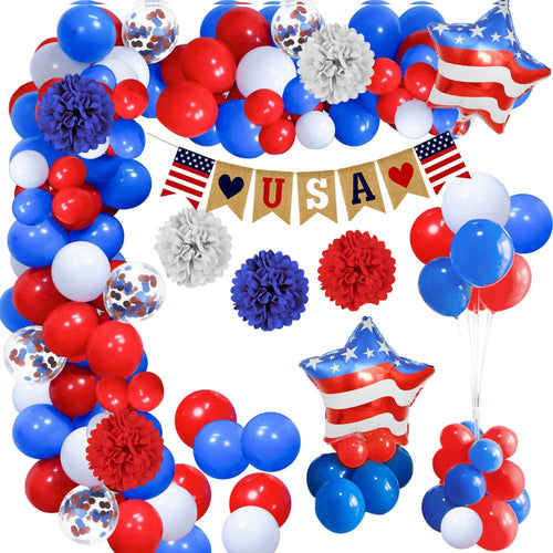 4th of July Balloons Kits Patriotic Independence Day Balloons Party Supplies - SantaSocks