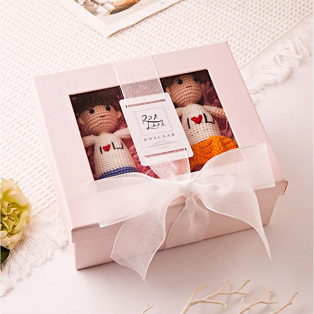 Pink Gift Box for Crochet Dolls