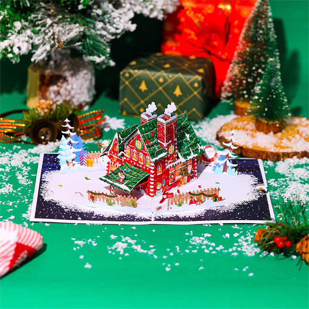 Christmas 3D Pop Up Card Christmas House Greeting Card
