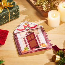 Christmas 3D Pop Up Card Christmas Cat Flower Box Greeting Card