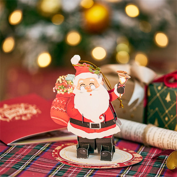 Christmas 3D Pop Up Card Santa Ornament Greeting Card