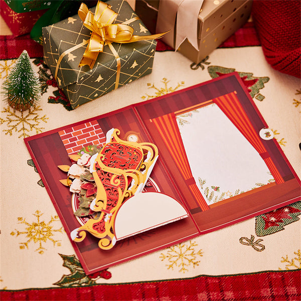 Christmas Sleigh Ornament Christmas 3D Pop Up Greeting Card