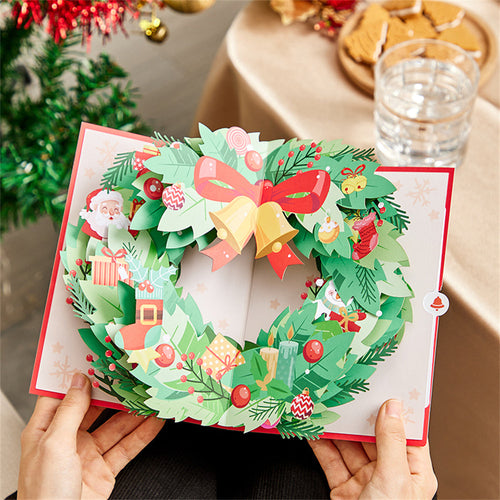 Christmas Wreath 3D Pop Up Card Christmas Greeting Card