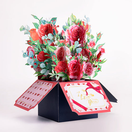 Mother's Day Gift I Love U Rose Pop up Flower Box Card