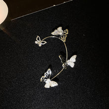 Diamond-Studded Hollow Butterfly Earrings Female Non-Pierced High-End Ear Bone Clip Niche Fairy Earrings