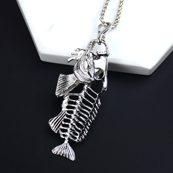 European and American Simple Fashion Trend Three-dimensional Fish Alloy Necklace