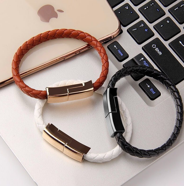 Creative Bracelet Data Cable Woven Leather Gifts