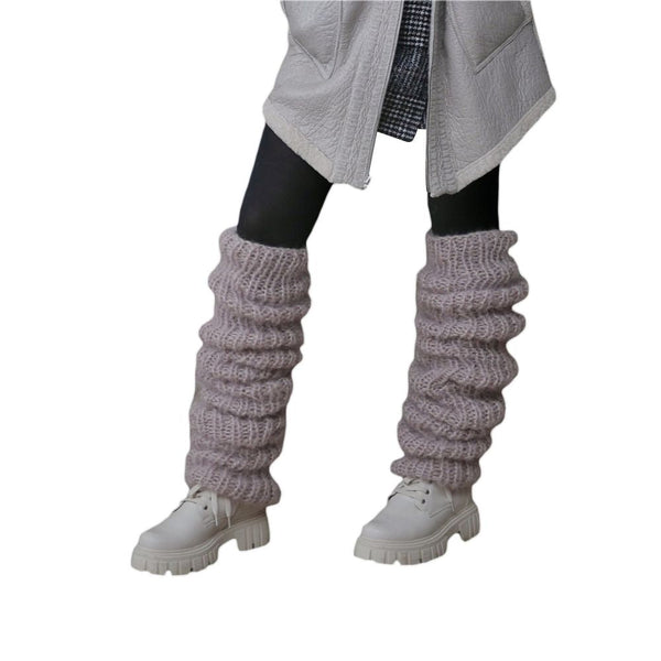 Knitted Overknee Socks Women Winter Legwarmer Socks With Long Tubular Flour
