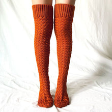 Women'S Winter Leg Warmer Solid Color Overknee Socks With Long Hose Knitted High Socks