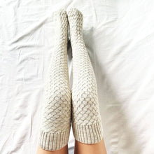 Women'S Winter Leg Warmer Solid Color Overknee Socks With Long Hose Knitted High Socks
