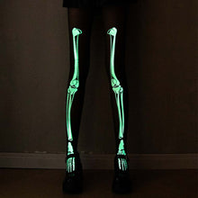 Black Glow-in-the-Dark Stockings Pantyhose Halloween Dress Up
