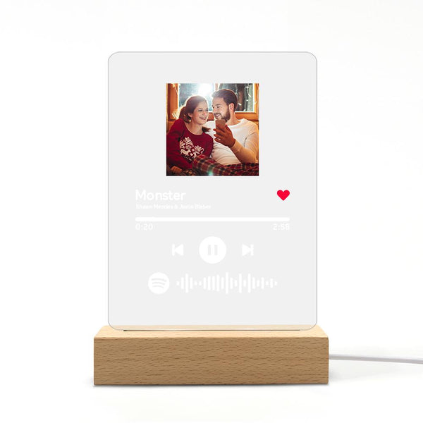 Spotify Glass Custom Spotify Code Lamp Acrylic Night Light For Lover（5.9IN X 7.7IN）