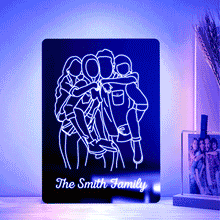 Personalized Photo Rectangle Mirror Colorful Lamp Line Drawing Led Night Light Exquisite Home Gifts - photomoonlamp
