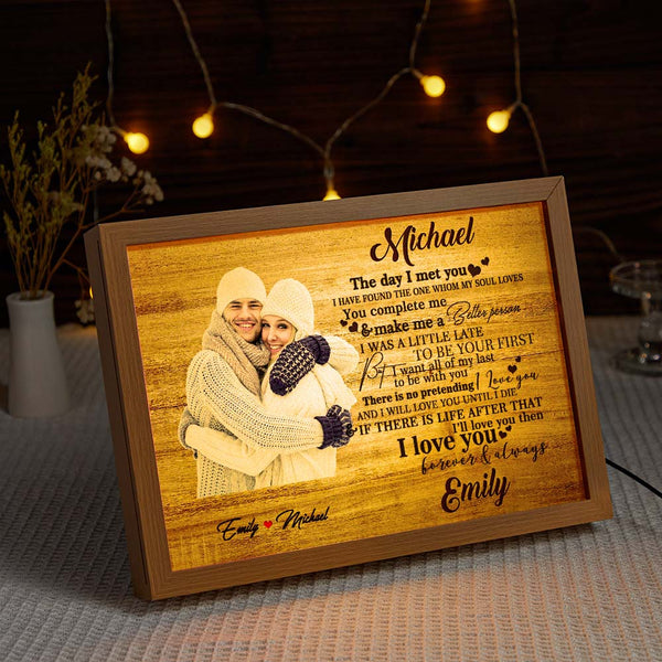 Custom Photo Lamp Personalized Text Light Valentine's Day Gift for Couple - photomoonlamp