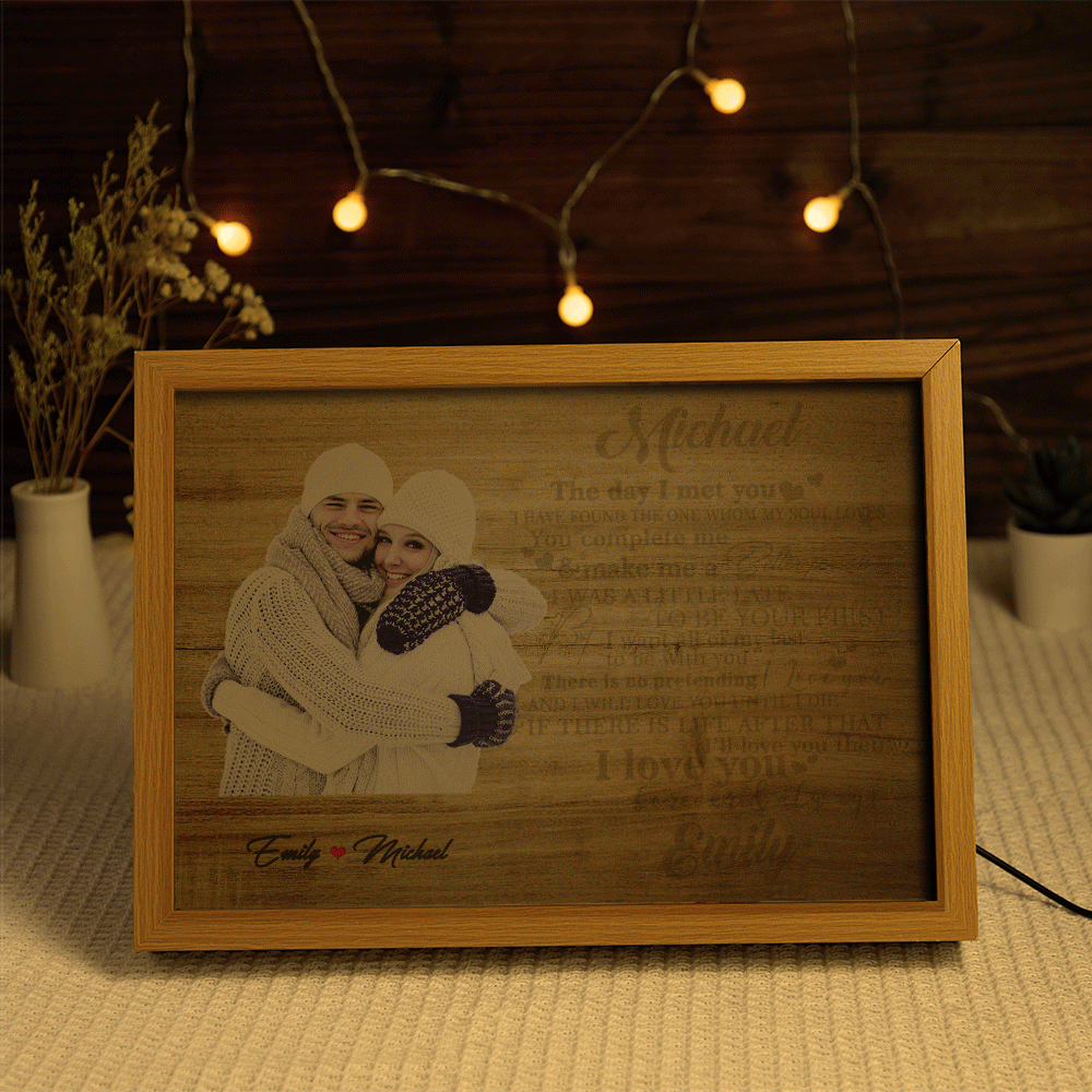 Custom Photo Lamp Personalized Text Light Valentine's Day Gift for Couple - photomoonlamp