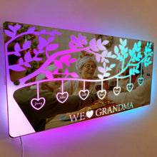 Personalized Name Custom Family Tree Led Mirror Light for Wall Art Mother's Day Anniversary Birthday Gifts