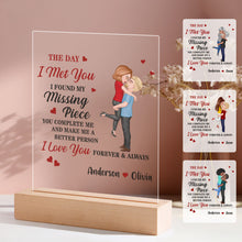 Custom Plaque Personalized Couple Image Acrylic Lamp Valentine's Gifts I Found My Missing Piece