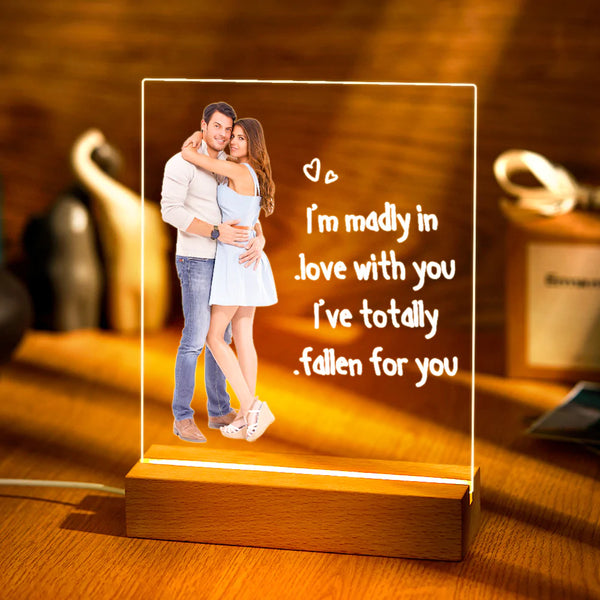 Custom Photo Acrylic Night Light Write Love Messages On It Home Decoration Valentine's Day Gift For Couples