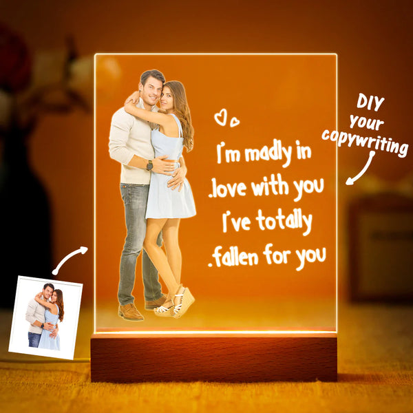 Custom Photo Acrylic Night Light Write Love Messages On It Home Decoration Valentine's Day Gift For Couples