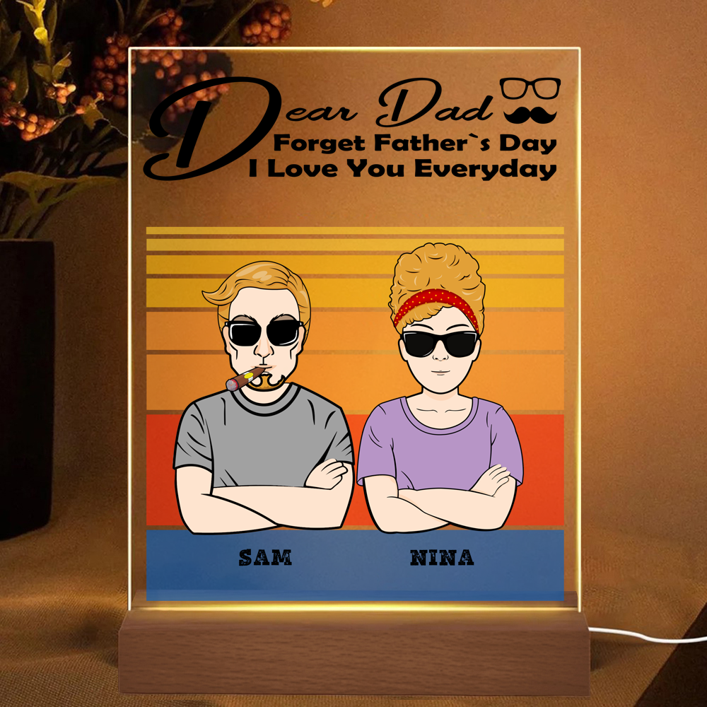 Like Father Like Daughter or Son Custom Clipart Plaque Lamp