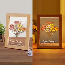 Personalized Birth Flower Bouquet Names LED Light Gift for mum - mymoonlampuk