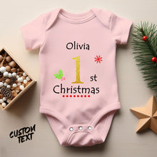 Custom Name Baby's First Christmas Onesie Bodysuits Xmas Gifts