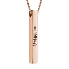 Music Code Necklace Custom 3D Engraved Vertical Bar Necklace Stainless Steel