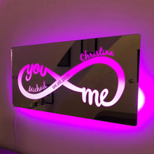 Personalized Name Mirror Light Infinity Love Gift for Couple for Wall Art  Mother's Day Anniversary Birthday Gifts