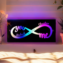 Personalized Name Mirror Light Infinity Love Gift for Couple for Wall Art  Mother's Day Anniversary Birthday Gifts