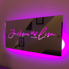 Personalized Couple Name Mirror Light Marquee Christmas Gift