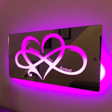 Personalized Name Infinity Love Mirror Light Couple Gift