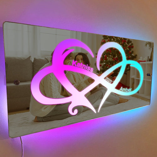 Personalized Name Infinity Love Mirror Light Couple Gift